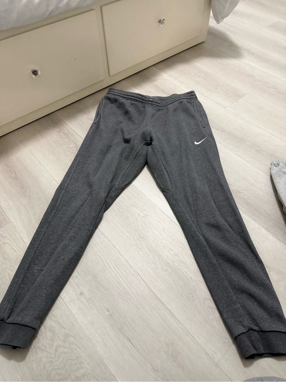 Nike Dark Gray Women's Jogger Sweatpants with White Swoosh